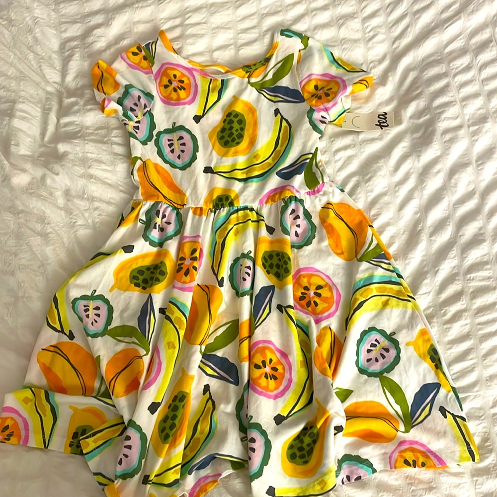 Tea collection tropical fruits dress BNWT